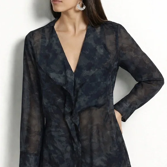 Babaton Silk Ruffle Blouse - Picture 2 of 11